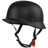 BYGMWEP Vintage Motorradhelm Halbhelme mit ECE, Halbschalenhelm für Herren und Damen, Jethelm Retro, Chopper Helm, Scooter-Helm, Fahrradhelm, mit Schnellverschlussschnallen 55~62cm