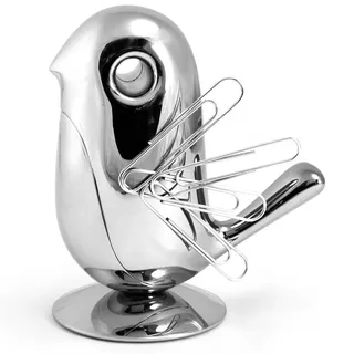 Alessi RT01 Magnetischspender für Büroklammern, Ø9,5cm, H 10,5cm, Silver