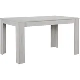 [en.casa] Esstisch Anita (140 x 90 x 77 cm) Eiche weiß mit 6 Stühlen creme Kunstleder gepolstert 140x90 Essgruppe Esszimmer - Weiß