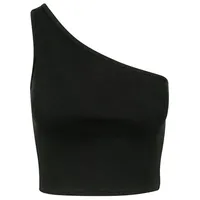 URBAN CLASSICS Damen TB2609-Ladies Cropped Asymmetric Top Schwarz (Black