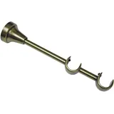 Gardinia Doppelträger offen für Gardinenstangen Ø 19 mm, messing-antik, Halterung Vorhang 2-fach