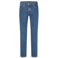 LEE Brooklyn Straight Herren Jeans Mid Stonewash, 32W / Blau - 32
