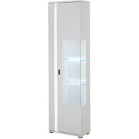 Furn.design Vitrine weiß matt Vitrinenschrank inklusive Frontbeleuchtung 55 x