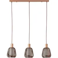 Brilliant Wallace 3-flg. 120 cm Pendelleuchte braun Metall/Holz