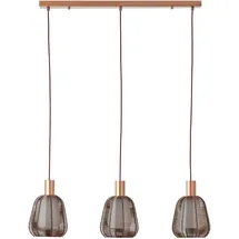 Brilliant Wallace 3-flg. 120 cm Pendelleuchte braun Metall/Holz