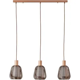 Brilliant Wallace 3-flg. 120 cm Pendelleuchte braun Metall/Holz