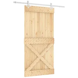 vidaXL Natürlich und Weiß rechts 100 x 210 cm Braun