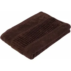Badetuch GÖZZE "BIO Frottier", braun, B:70cm L:140cm, Walkfrottee, Obermaterial: 100% Baumwolle, Handtücher (Packung), Bio-Baumwolle, Uni-Farben, mit geschorener Bordüre, Pastell Farben
