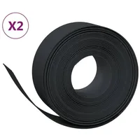 vidaXL Rasenkanten 2 Stk. Schwarz 10 m 20 cm Polyethylen