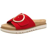 TAMARIS Damen Wide Fit Pantoletten flach mit Klettverschluss und Schnalle, rot (red), 37 EU