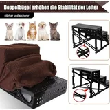 Famanu Hundetreppe mit Plüschbezug - waschbar, abnehmbar, für kleine Hunde und Katzen
