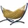 Potenza Outdoor Hängematte mit Gestell für 2 Personen I Merida- Baumwolle Doppelhängematte XXL 220x160, 220kg I Hängemattengestell 220kg, wetterfest (Basic Gestell Graphit, Golden)