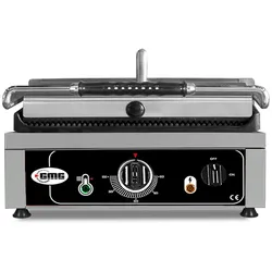 GMG - Kontaktgrill - ▲ & ▼ Gerillt - mit Grillplatten aus Gusseisen, Fettauffangschale und Temperaturregelung 50° - 300° C
