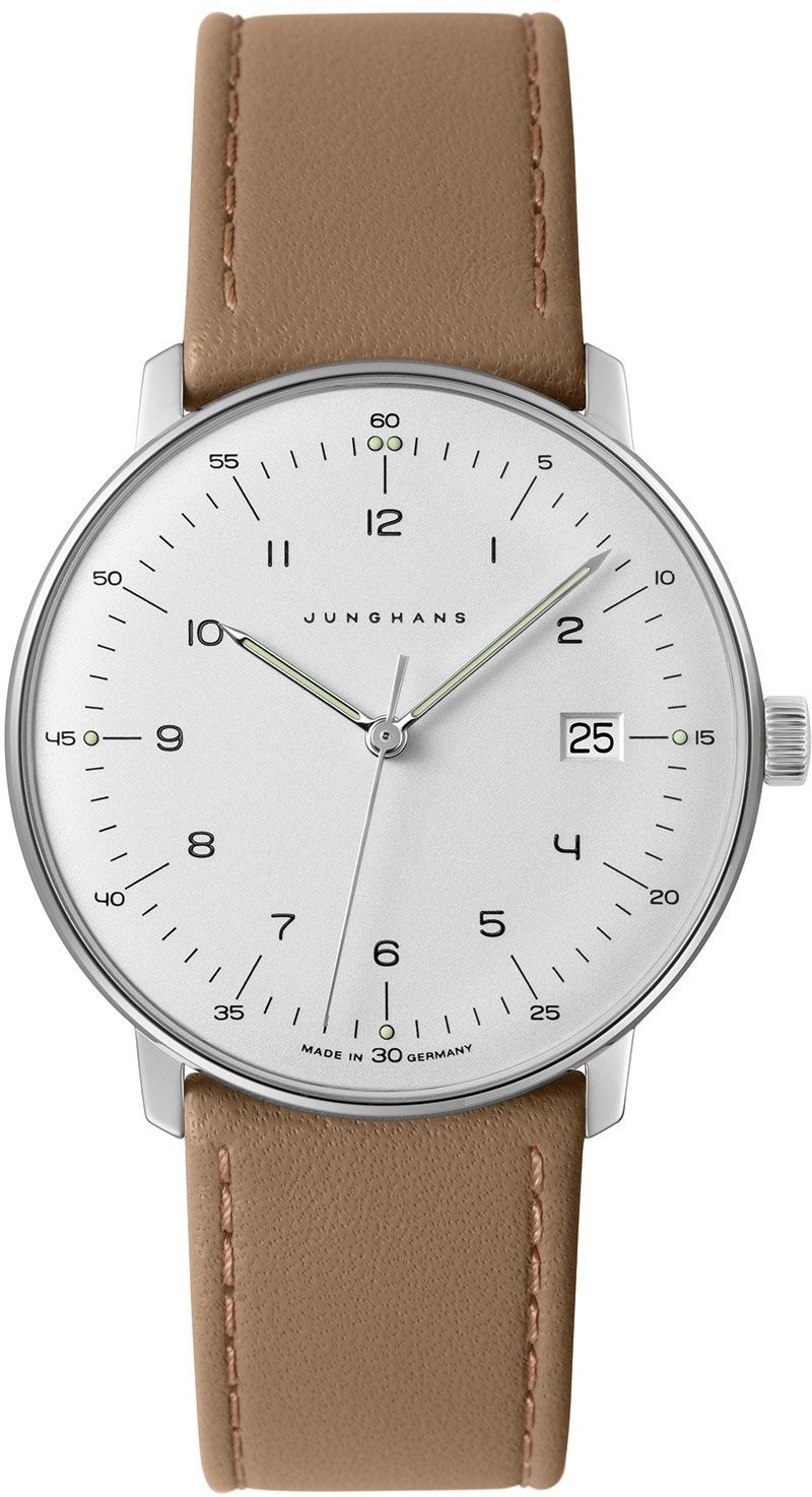 Junghans 41/4562.02 max bill Herren-Armbanduhr Beige mit Saphirglas