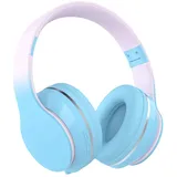 Xunpuls Bluetooth Kinder Kopfhörer, Kinder Kopfhörer kabellos Over-Ear, Lautstärkeregler, Verstellbares Stirnband, Faltbar, Kabellose und Kabel, eingebautes Mikrofon für Handy, Tablet,PC,TV (Blau)