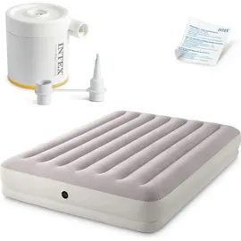 Intex Prestige Mid-Rise, Aufblasbare Matratze mit Ventil, Geeignet für 2 Person, PVC, Mehrfarbig, 152x203x30 cm