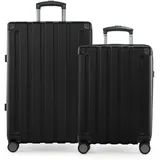 Hauptstadtkoffer Q-Damm - 2er Kofferset, Trolley-Set, TSA, Rollkoffer, Reisekoffer, (S & M), Schwarz
