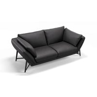 Sofanella 2-Sitzer Leder Estella, Relaxsofa, Designsofa, Designer Couch, Italienisches Sofa, 2er Sofa schwarz