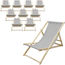 ECD Germany Sonnenliege 117 x 52 x 83 cm Hellgrau