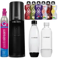 Trinkwassersprudler SODASTREAM Terra Black + 2 Flasche 1L Schwarz/weiß + Bolero