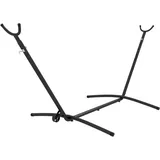 Hängemattengestell, Stabiler, Epoxidbeschichteter Metallrahmen, 6-fach Höhenverstellbar, Schwarz, Maße: 290 X 120 X 115 Cm (l X B X H)