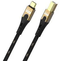 Oehlbach USB-C auf USB-B 2 m Schwarz/Gold
