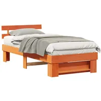VidaXL Bettrahmen Wachsbraun 90 x 190 cm Massives Kiefernholz