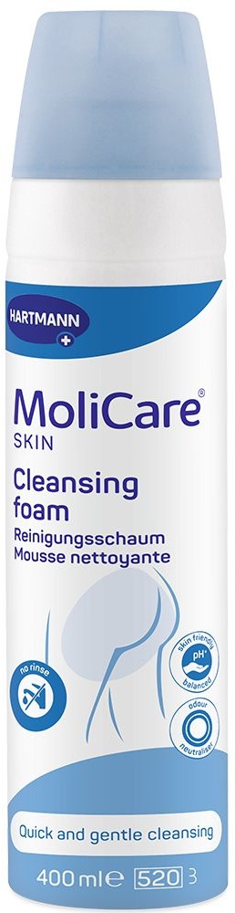 MoliCare Skin Reinigungsschaum: einfache und hautschonende Reinigung, speziell bei Stuhlinkontinenz