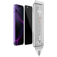 PROTECTORKING 1x Blickschutz 9H Panzerglas für iPhone 13 3D KLAR PRIVACY ANTI-SPY Staubfreie Installation echtes Tempered Panzerhartglas Schutzglas Displayschutz