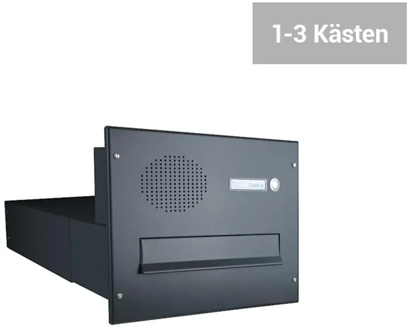 BV-Serie Mauerdurchwurf Briefkastenanlage mit Sprechsieb - Tiefe 39 - 62 cm