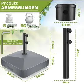 tillvex Schirmständer Granit Metall 37 Liter Silber