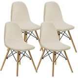 Levoberg Stuhlhussen 4er Set, Stretch Stuhlbezug Jacquard Esszimmerstühlhussen Universal Stuhlhussen Abnehmbarer Waschbarer Stuhlabdeckung für Esszimmer Hotel Bankett und Hochzeit Beige