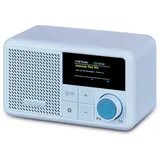 MEDION S66822 Tragbares Mini DAB+ Radio mit Bluetooth (Akku, dimmbares Farbdisplay, Teleskopantenne, Sleeptimer,Wecker, Snooze, AUX, USB-C) blau