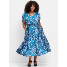 sheego Etuikleid Blau gemustert 50