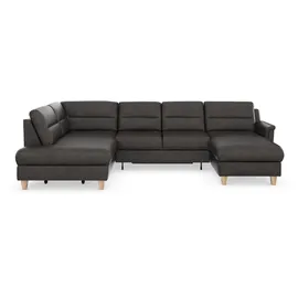 sit&more Wohnlandschaft SIT & MORE "Farö U-Form", grau (anthrazit), B:325cm H:90cm T:187cm, Sofas, Wohnlandschaft, inklusive Federkern, wahlweise mit Bettfunktion und Bettkasten