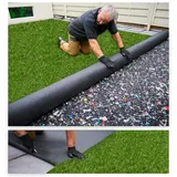 MDEKOR Kunstrasenteppich Outdoor - Kunstrasen wetterfest, Rasenteppich Meterware Grün 50x200 cm, Balkon Bodenbelag wasserdurchlässig mit Drainage 200 cm breit in Echtrasen-Optik