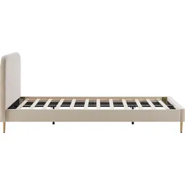 SalesFever Polsterbett mit Samtbezug beige