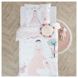 Kinderbettwäsche Bettwäsche Kinderbettwäsche Mädchen Prinzessin Rosa 140 x 200, Home-trends24.de, Baumwolle rosa