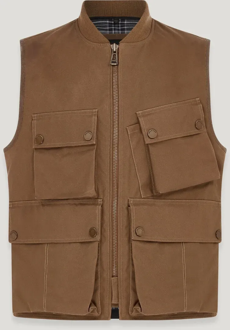 Belstaff Windermere Motorrad Weste, beige, Größe XL für Männer