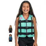 MESLE Schwimmweste Kinder H210 Junior mit Schrittgurt, 25-40 kg, Schwimmhilfe für Mädchen & Jungs, Leichte 50N Auftriebsweste 6-10 Jahre, Prallschutzweste Kind für SUP, Kajak