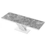 Design Esstisch Tisch HEB-111 Hochglanz ausziehbar 160 bis 256 cm - Grau