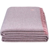 Zoeppritz Must Relax-Decke – Wolldecke – hochwertiges Plaid aus reiner Schurwolle mit Fransen – 130x190 cm – 310 rose – von ’zoeppritz since 1828’