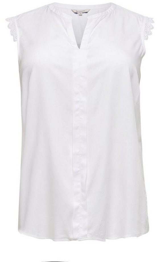 ONLY CARMAKOMA Blusenshirt Ärmellose Basic Bluse Große Größen Curvy Plus Size Übergröße (1-tlg) 4081 in Weiß schwarz|weiß 3XL (46)ARIZONAS