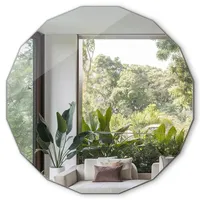 Tulup Spiegel, Transparent, Glas, Formgebogen, 60x60x0.4 cm, Spiegel, Wandspiegel