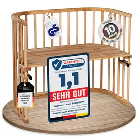 babybay Maxi Beistellbett seidenmatt klarlackiert