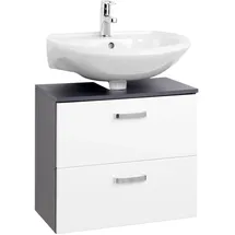 WELLTIME Waschbeckenunterschrank Texas 1 Auszug 60 x 54 cm Grau/Weiß
