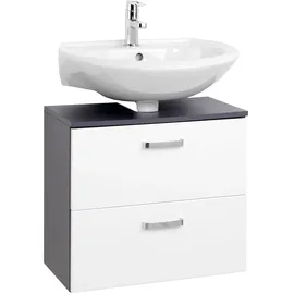 WELLTIME Waschbeckenunterschrank Texas 1 Auszug 60 x 54 cm Grau/Weiß