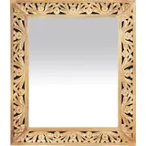 SIT Möbel SIT beige natur B:68cm H:79cm T:3cm, Glas, Massivholz, Spiegel, Wandspiegel, Rahmen mit aufwändigen Schnitzereien