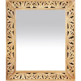 SIT Möbel SIT beige natur B:68cm H:79cm T:3cm, Glas, Massivholz, Spiegel, Wandspiegel, Rahmen mit aufwändigen Schnitzereien