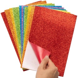 Selbstklebende, glitzernde Moosgummi-Platten  (pro Set 12) Bastelbedarf Verzierung & Dekorationen